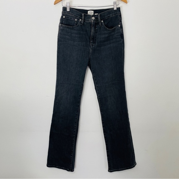 J. Crew Curvy Full Length Demi Boot Acid Wash Black Denim Jeans - Picture 2 of 9